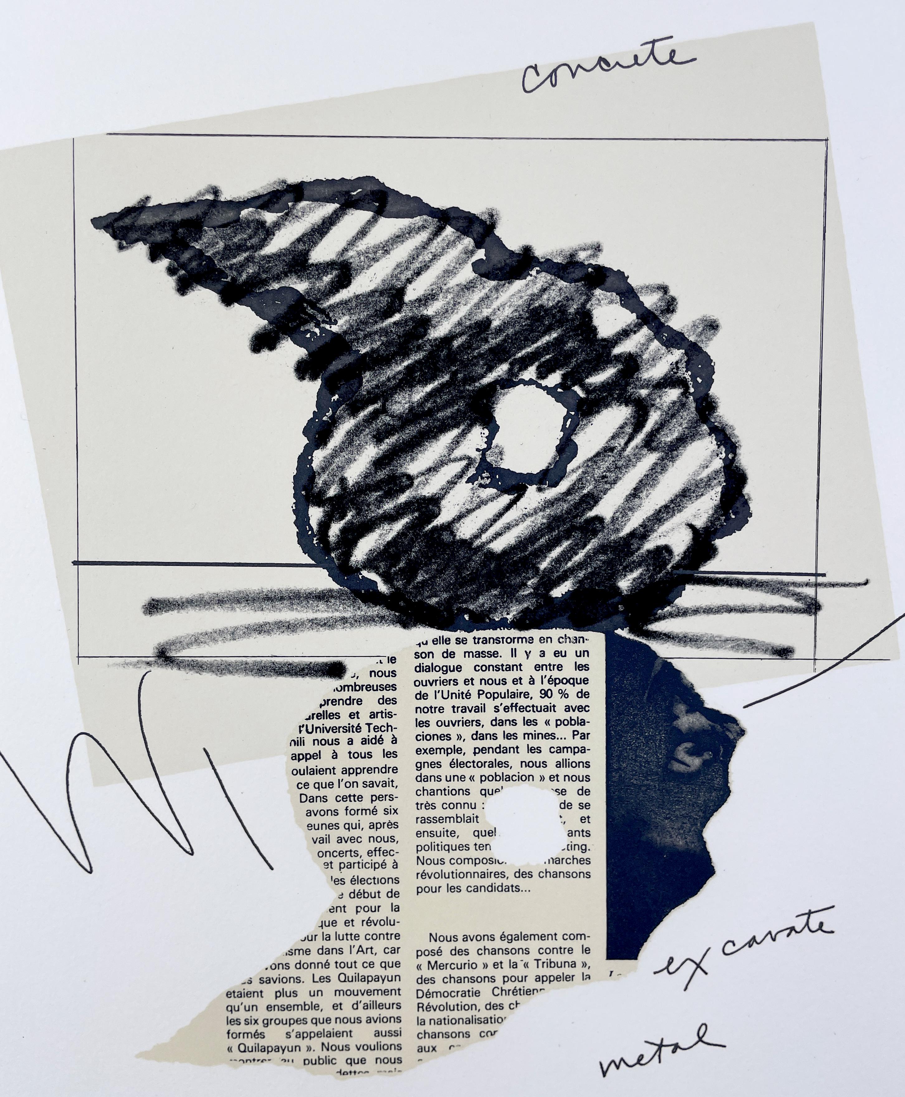 Studie für Skulptur in Form einer umgedrehten Q auf dem Ober- und Untergrund – Print von Claes Oldenburg