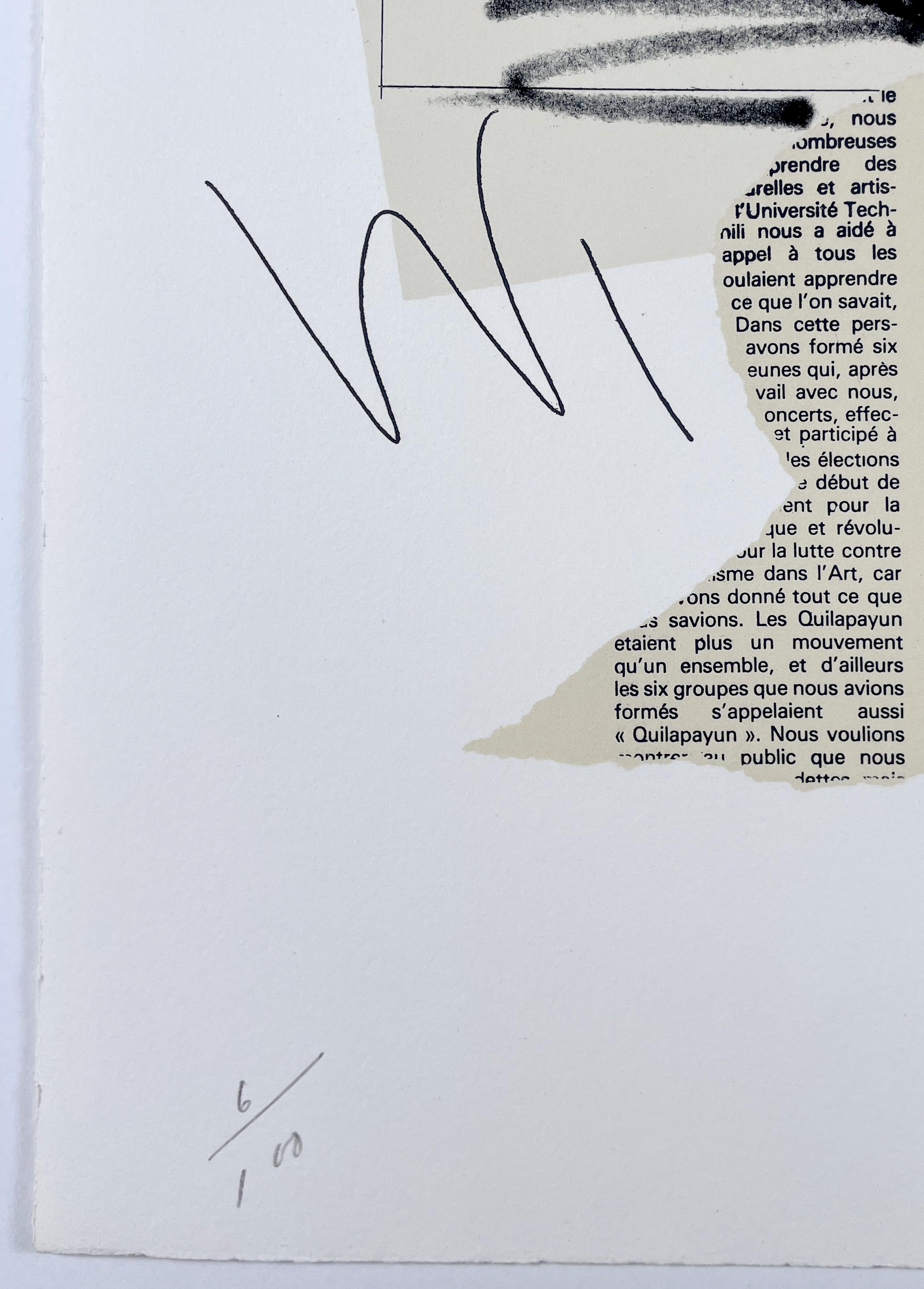 Studie für Skulptur in Form einer umgedrehten Q auf dem Ober- und Untergrund (Grau), Print, von Claes Oldenburg