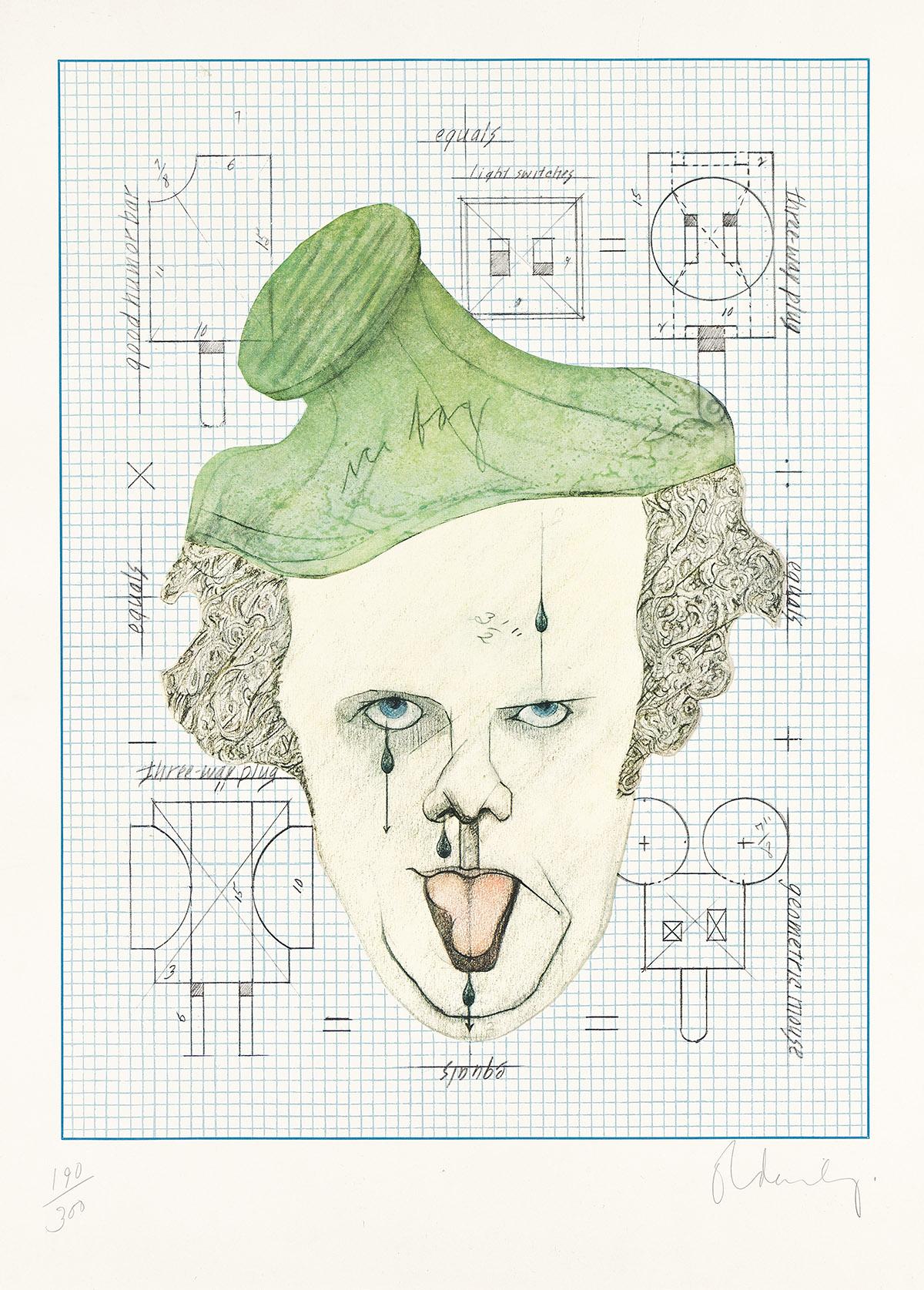 Claes Oldenburg Figurative Print – Symbolisches Self-Portrait mit Gleichen
