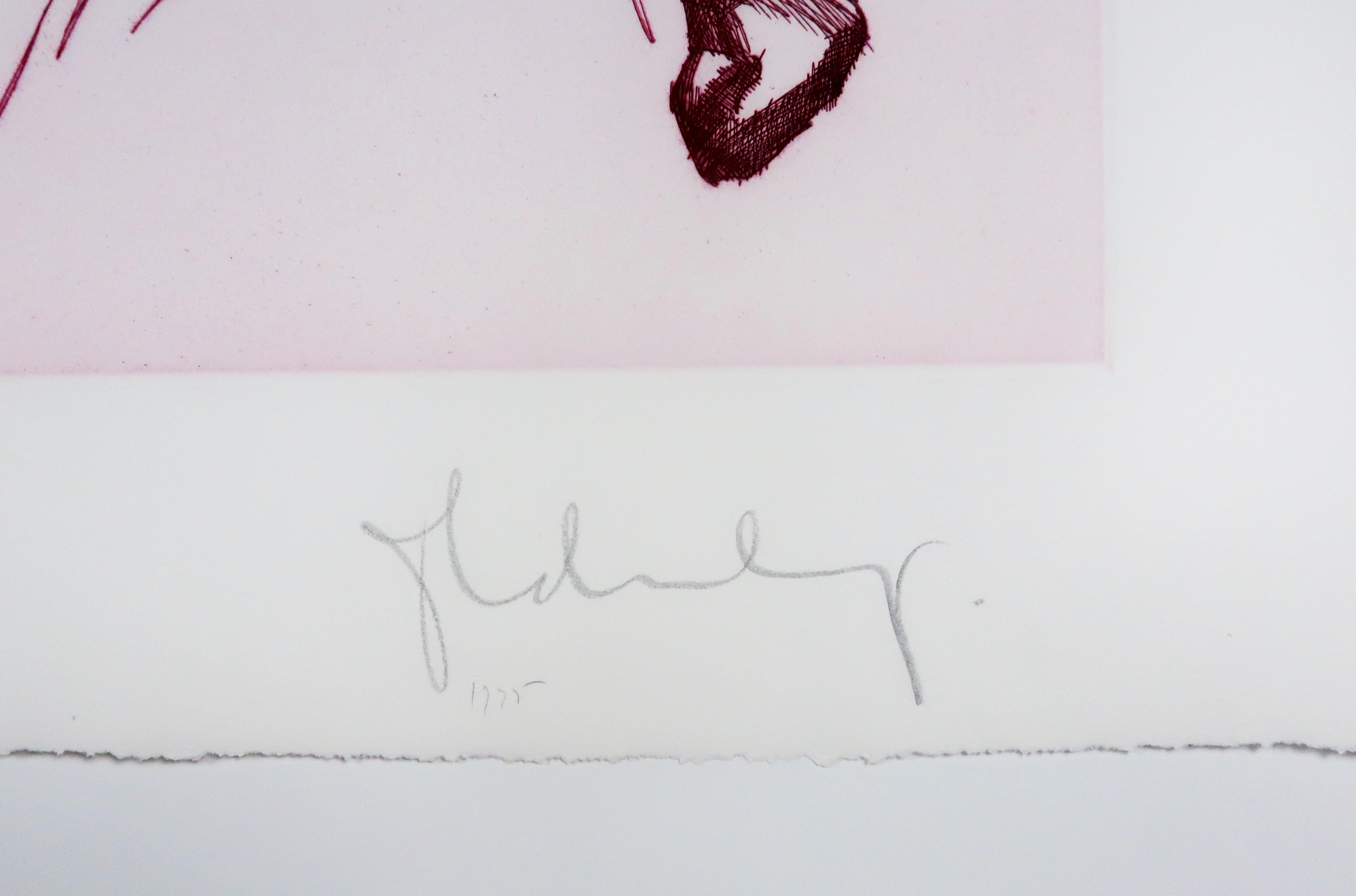 Claes Oldenburg: Verspielte erotische Radierung in Regenbogen von Farben, Profile im Angebot 8