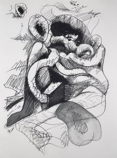 Woman Entwined in Giant Electric Cord Claes Oldenburg Laocoon style pop art nude