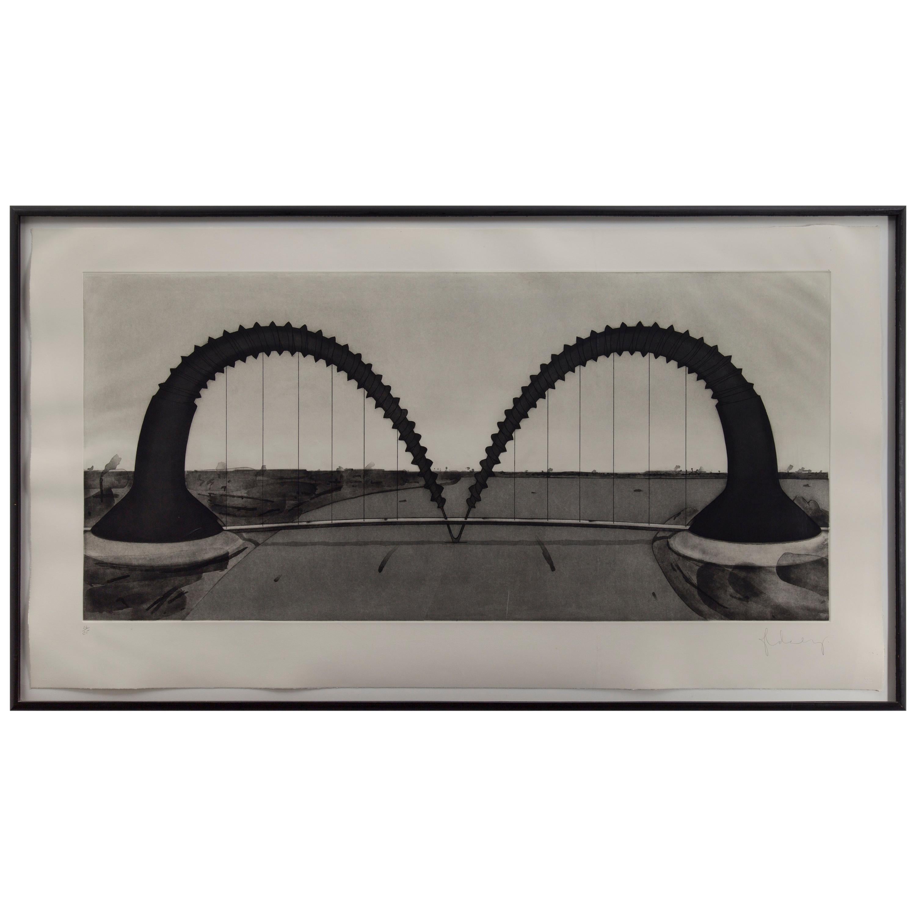 Claes Oldenburg Screwarch Bridge '1980' Etching For Sale