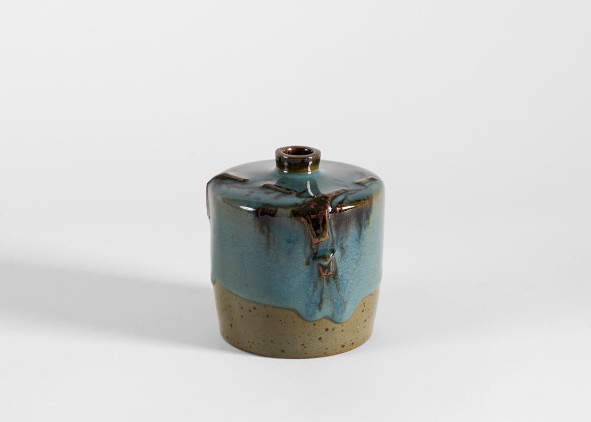 Late 20th Century Claes Thell, Blue Glazed Vase, Sweden, 2004