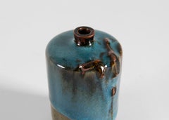 Claes Thell, Blue Glazed Vase with Narrow Mouth, Sweden, 2011