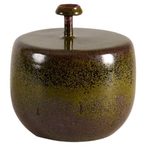 Claes Thell, Glasierte Vase mit erhöhtem Stem, Schweden 19720
