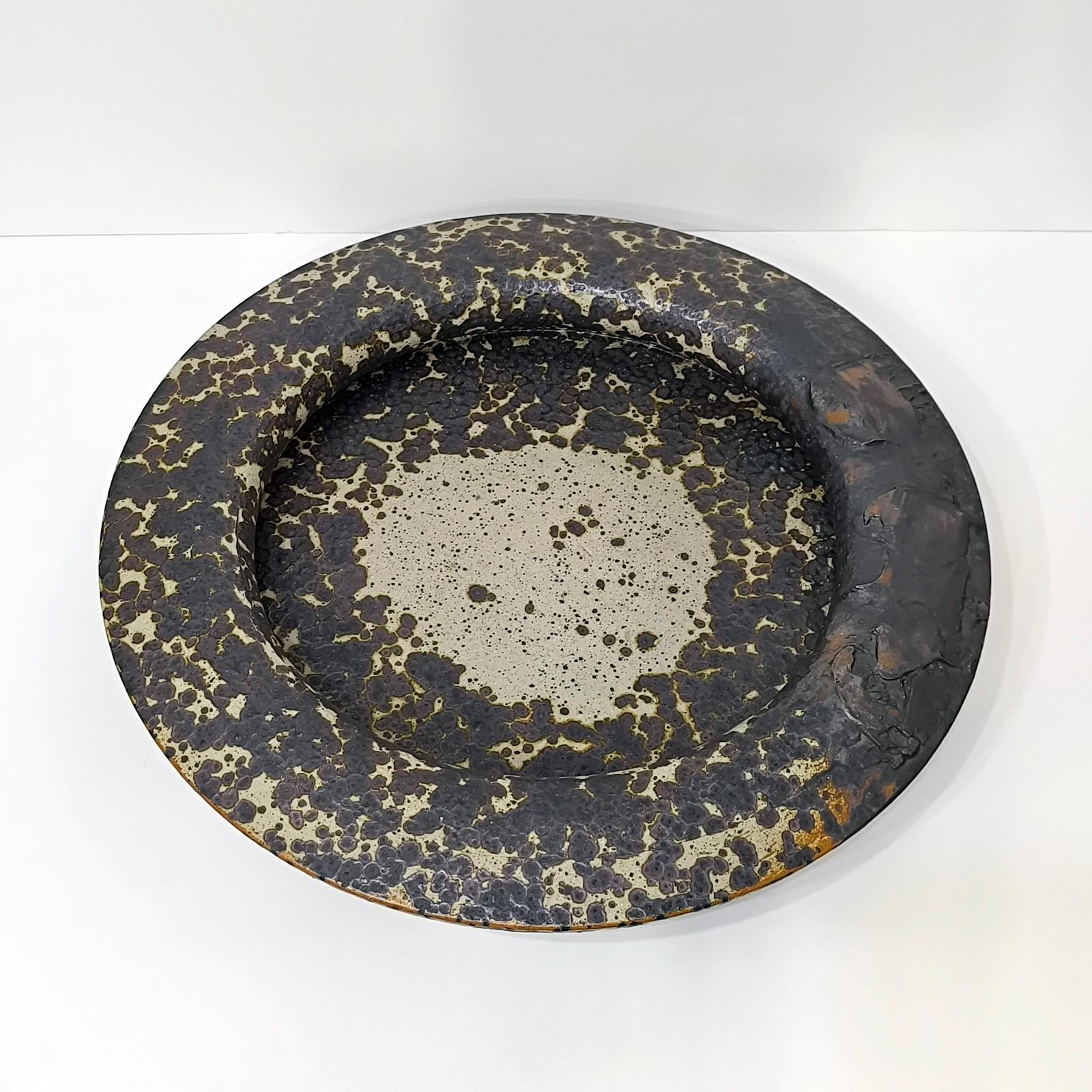 Grès porcellanato Claes Thell, Gres di grandi dimensioni con smalto screziato marrone, Svezia, anni 1971, Studio A in vendita