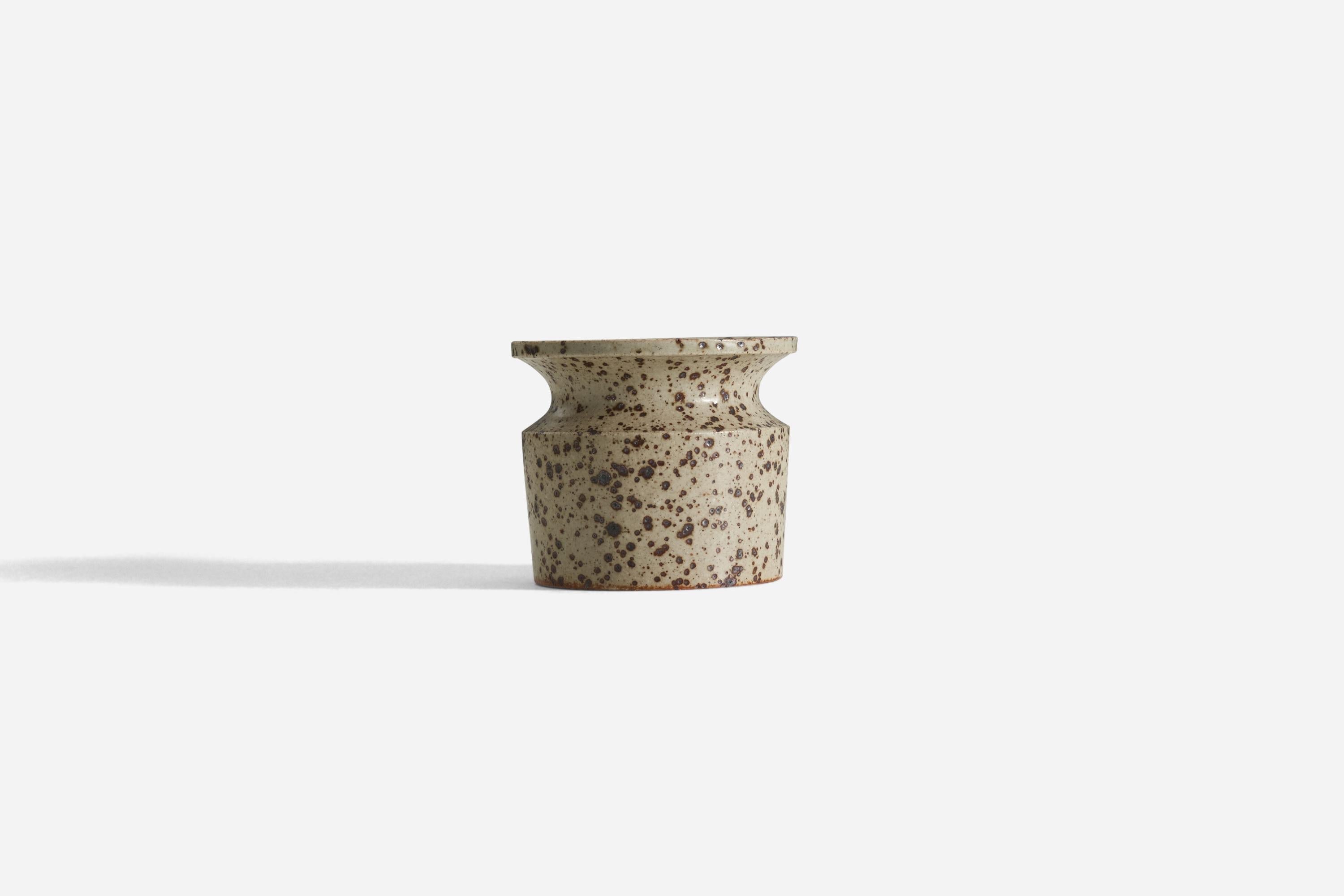 Mid-Century Modern Claes Thell, Small Vase, Glazed Stoneware, Höganäs, Sweden, 1960s