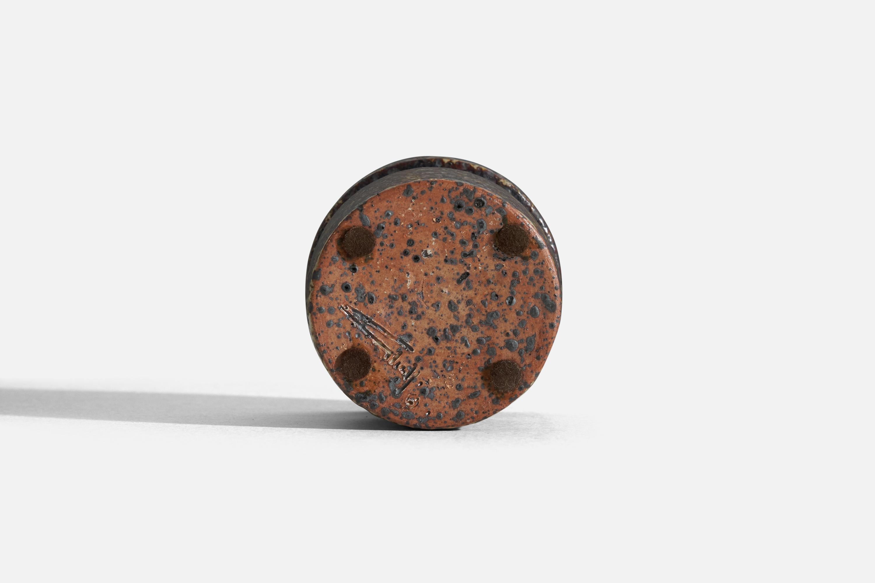 Mid-20th Century Claes Thell, Small Vase, Glazed Stoneware, Höganäs, Sweden, 1960s For Sale