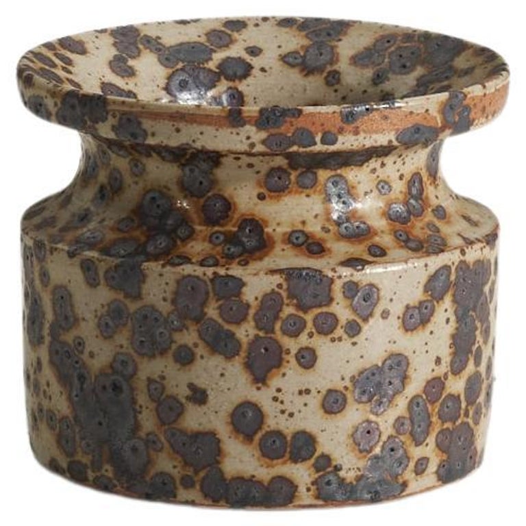 Claes Thell, Small Vase, Glazed Stoneware, Höganäs, Sweden, 1960s For Sale