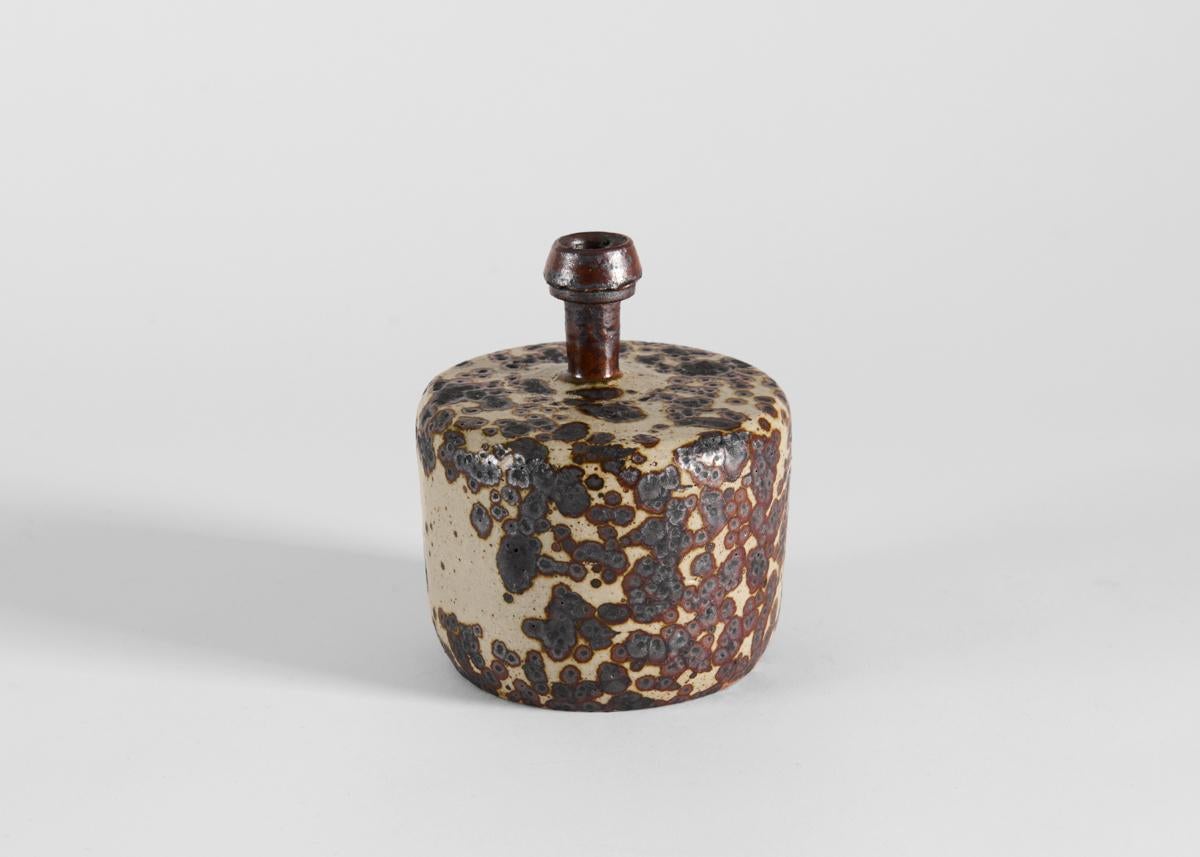 Claes Thell, Vase with Brown Mottled Glaze, Sweden, 1970s In Good Condition For Sale In New York, NY