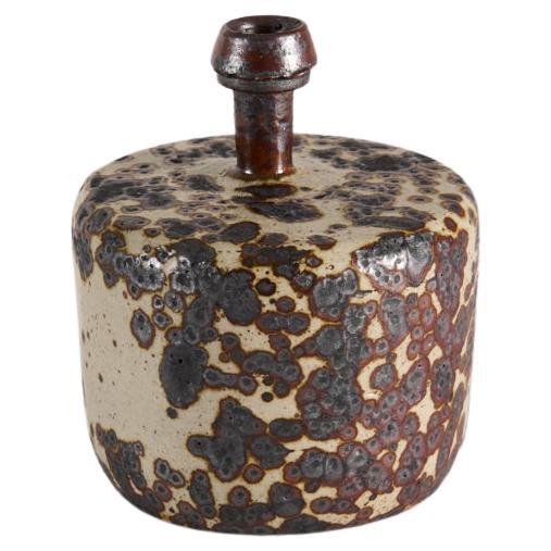 Claes Thell, Vase with Brown Mottled Glaze, Sweden, 1970s For Sale