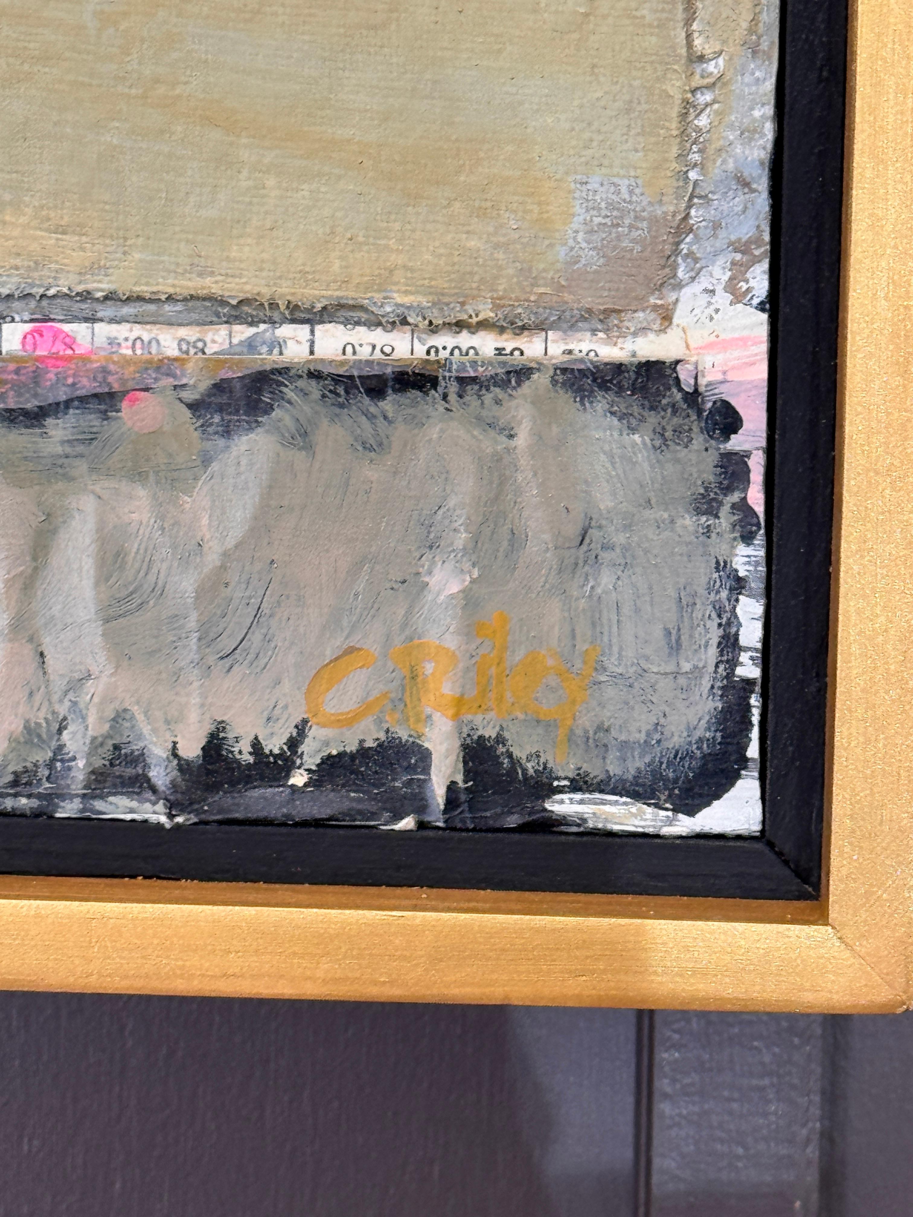 Claiborne Riley “House #4” Acrylic and Collage on Canvas im Angebot 1