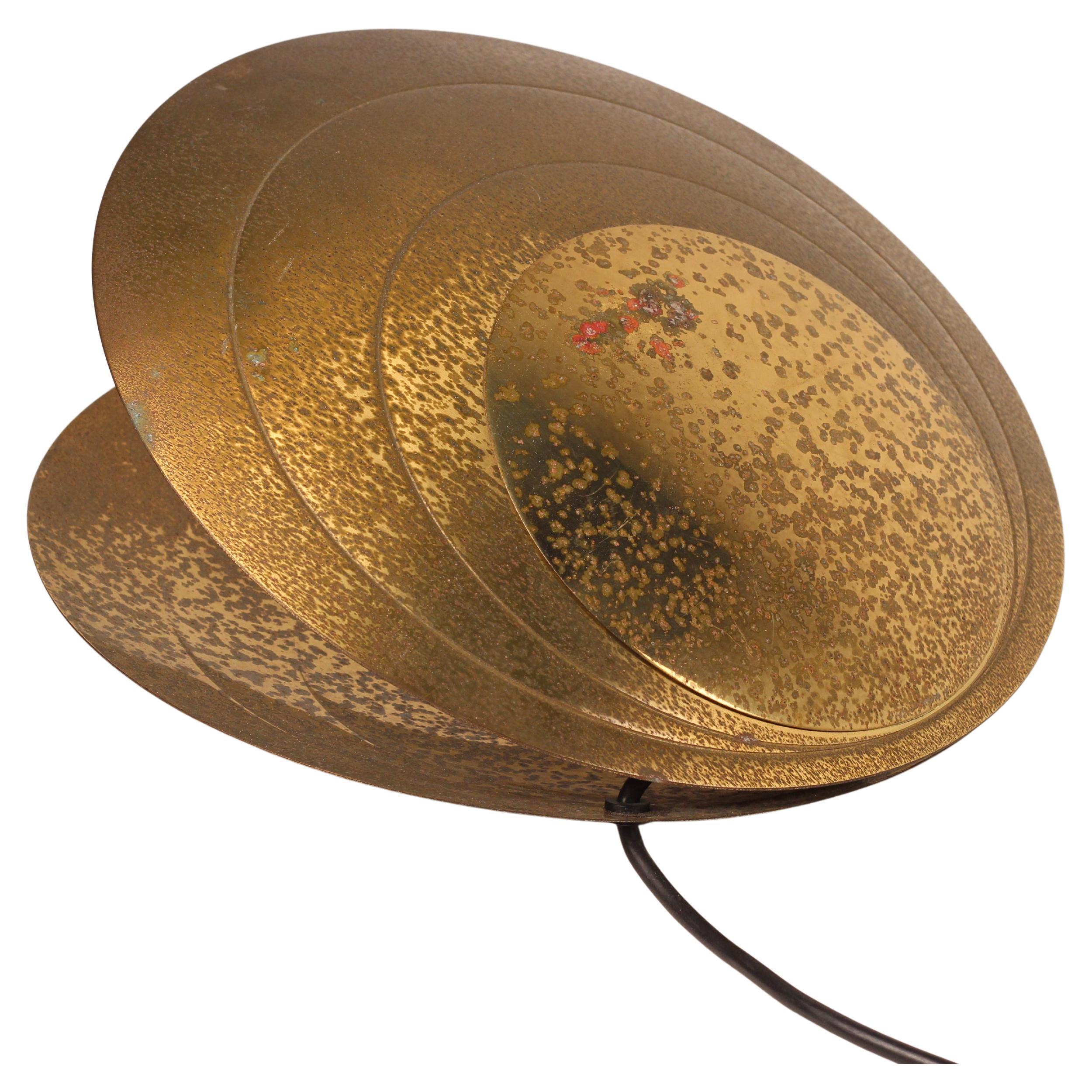 Italian Brass Clam Shell Table Lamp by Angelo Brotto, Mid-Century Modern 1960’s