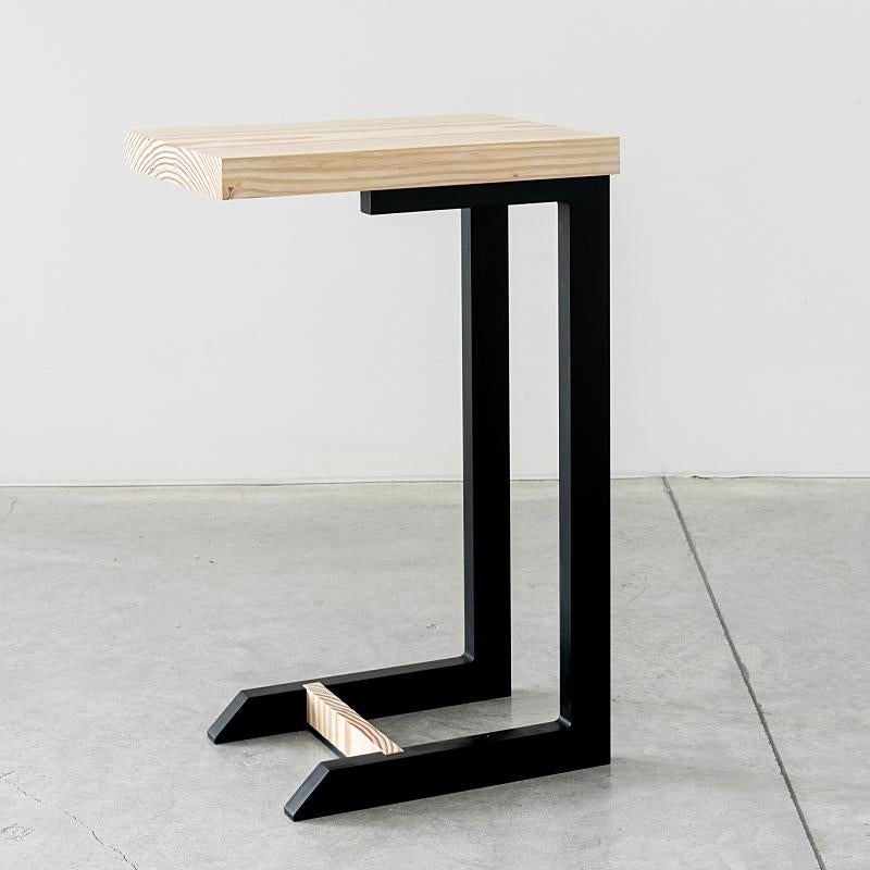 Oak Clair Black End C Table by Autonomous Furniture For Sale