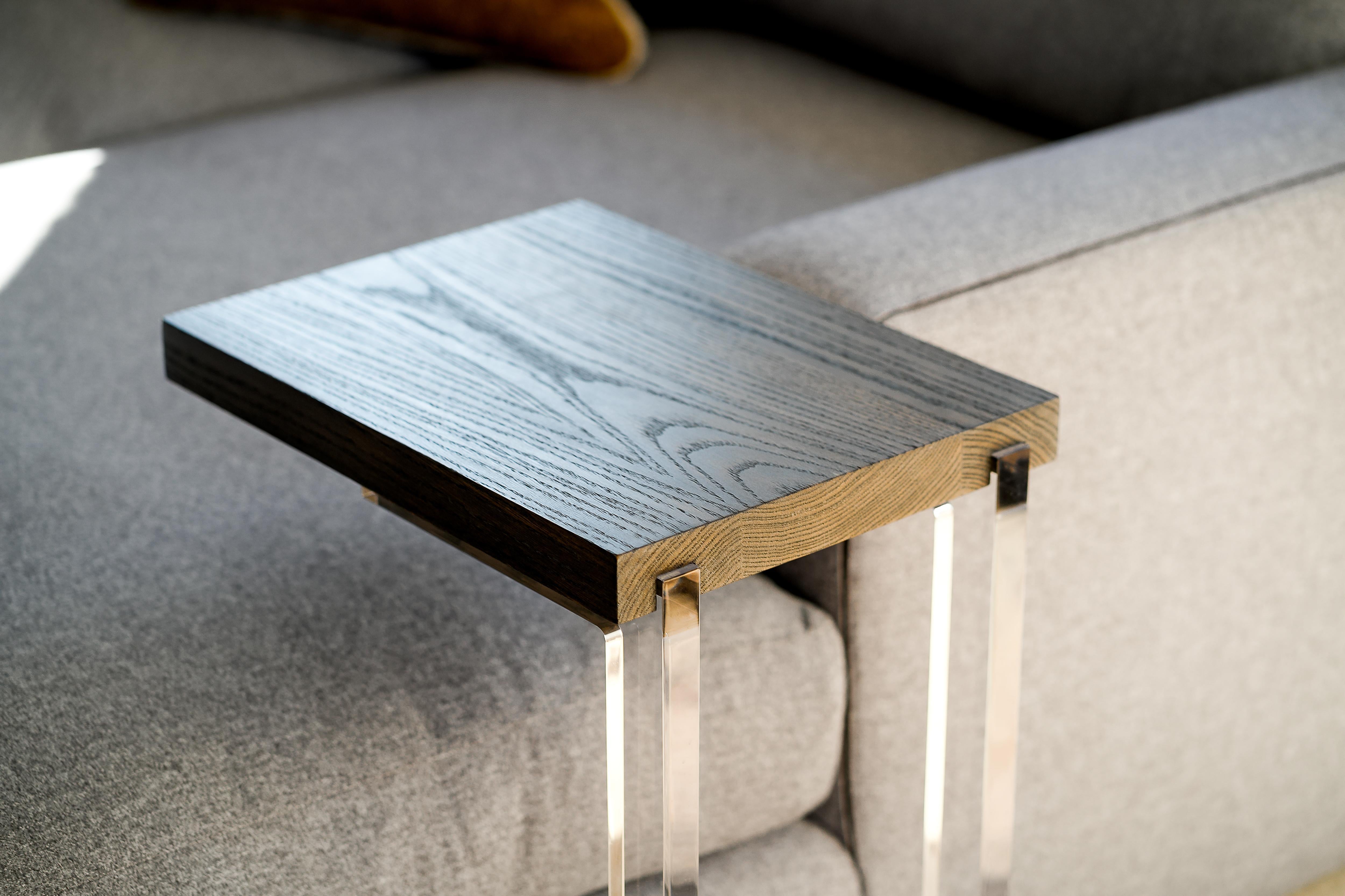 Clair End C Table Floating in Walnut by Autonomous Furniture For Sale 5