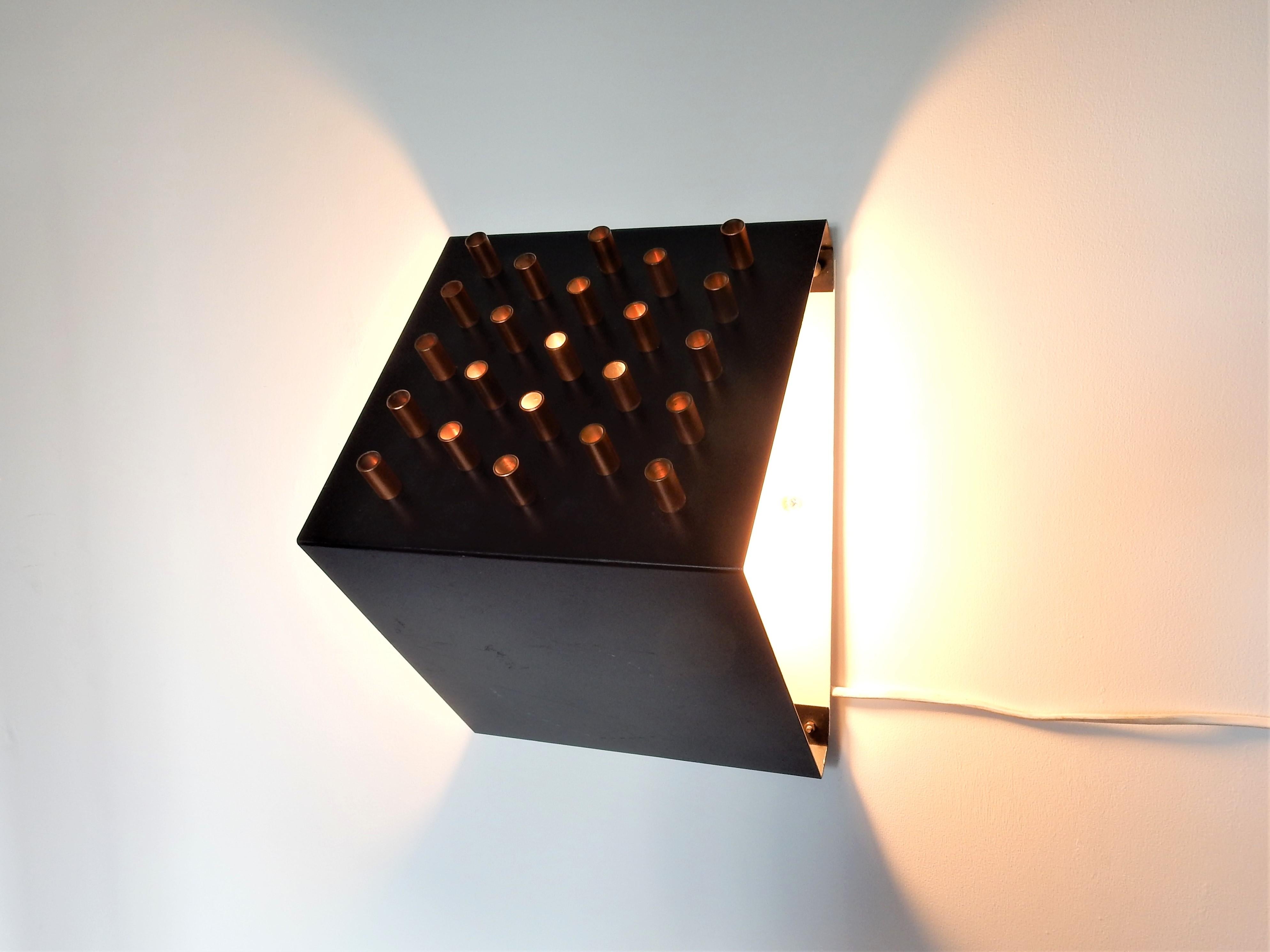 Copper 'Clair Obscur' Wall Lamp by RAAK Amsterdam, Netherlands, 1960s For Sale