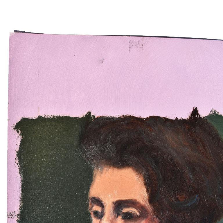 Bohemian Clair Seglem Bougie Portrait Painting of a Woman