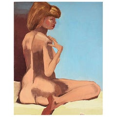 Clair Seglem Nude Portrait Painting of a Woman in Blue
