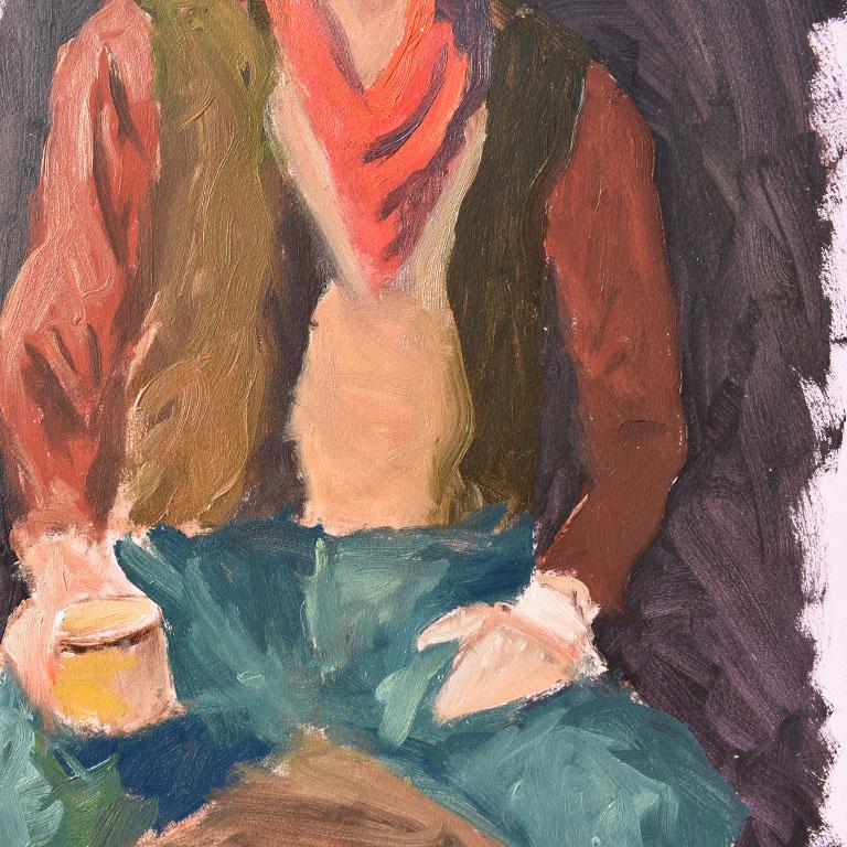 Country Clair Seglem Original Portrait Painting of a Cowboy For Sale
