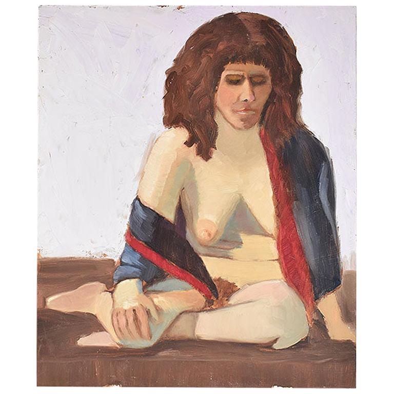 Clair Seglem Tall Nude Portrait Painting of a Woman in Repose