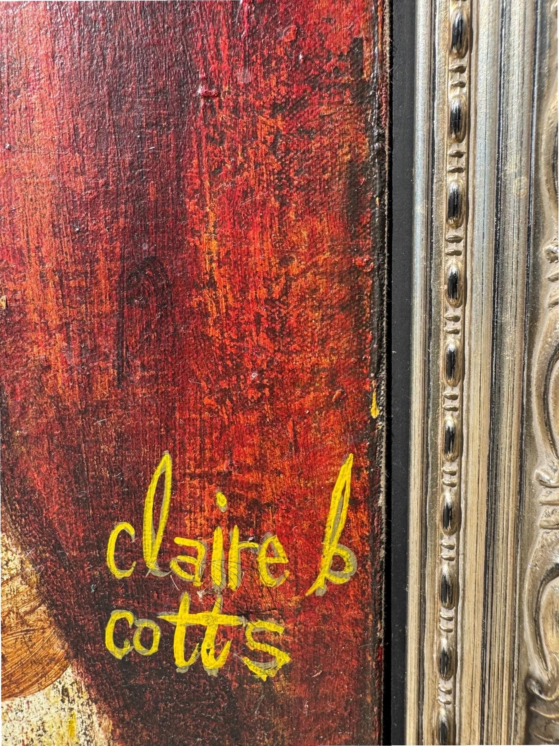 Moderne Claire B Cotts Huile sur toile signée Mère et enfant en vente