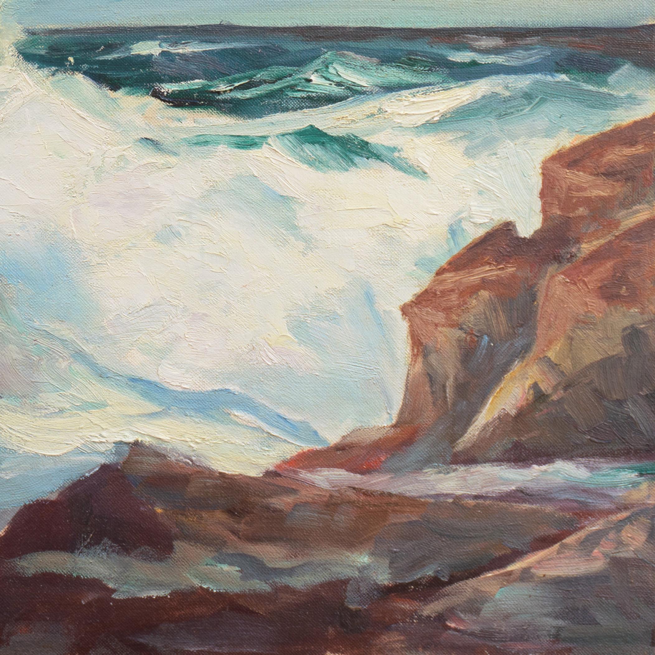 'California Breakers', Impressionist Seascape, Woman artist 1