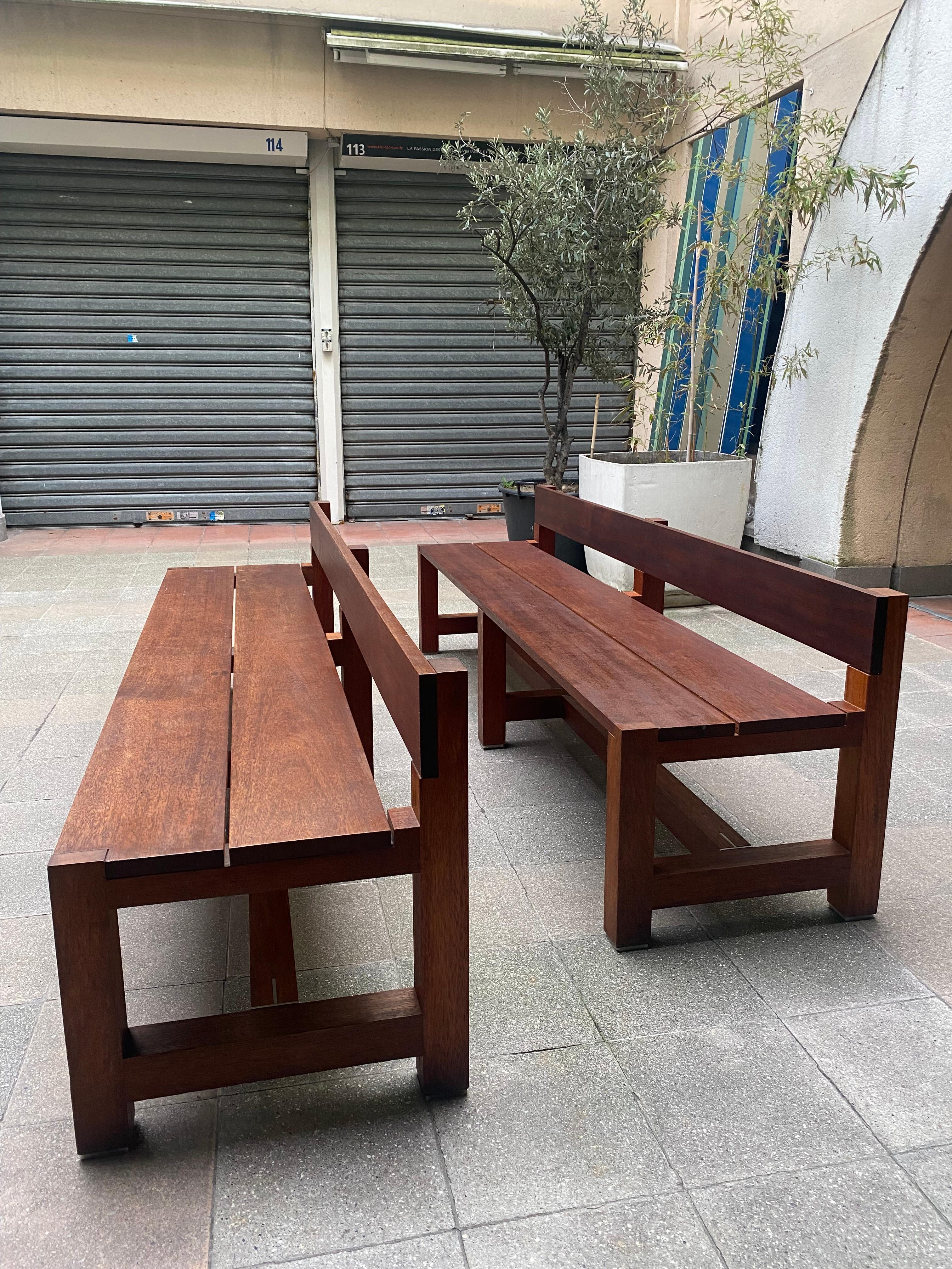 Claire Bataille and Paul Ibens, Pair of Benches, Feld Edition, circa 2020 For Sale 5