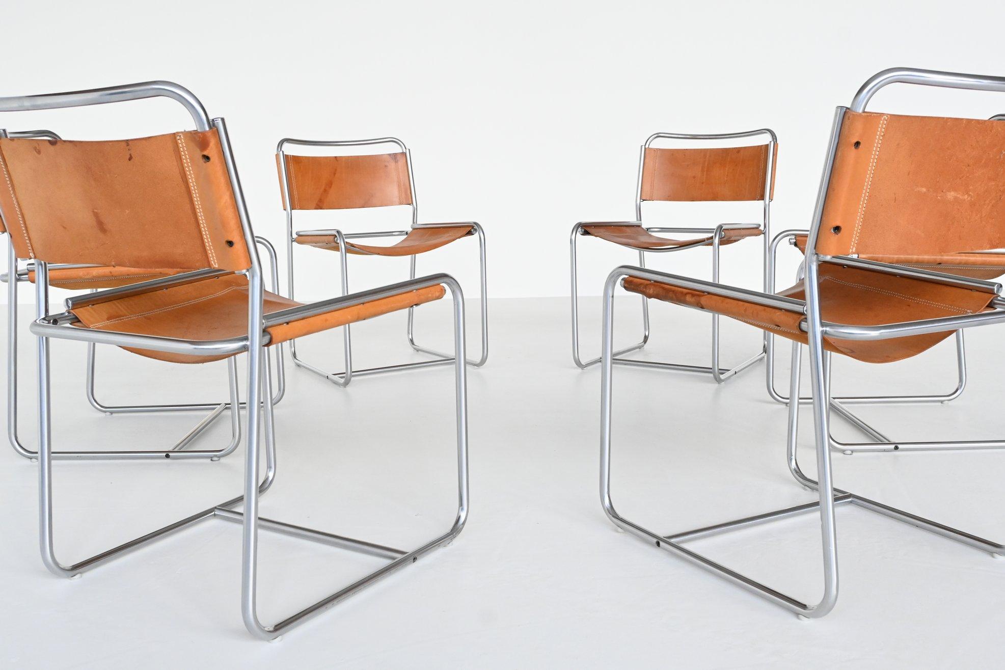Leather Claire Bataille and Paul Ibens SE18 Dining Chairs ‘t Spectrum the Netherlands 19