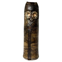 Claire Berger a La Borne, ceramica "gufo", Francia 1970
