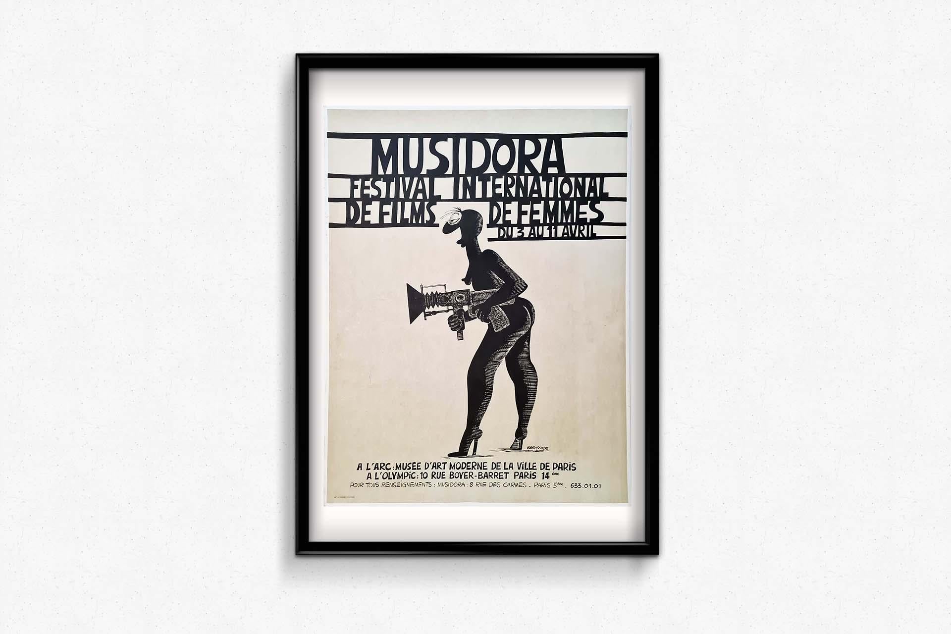 Affiche originale de Claire Bretécher Festival international du film de femmes Musidora en vente 2