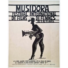 Affiche originale de Claire Bretécher Festival international du film de femmes Musidora