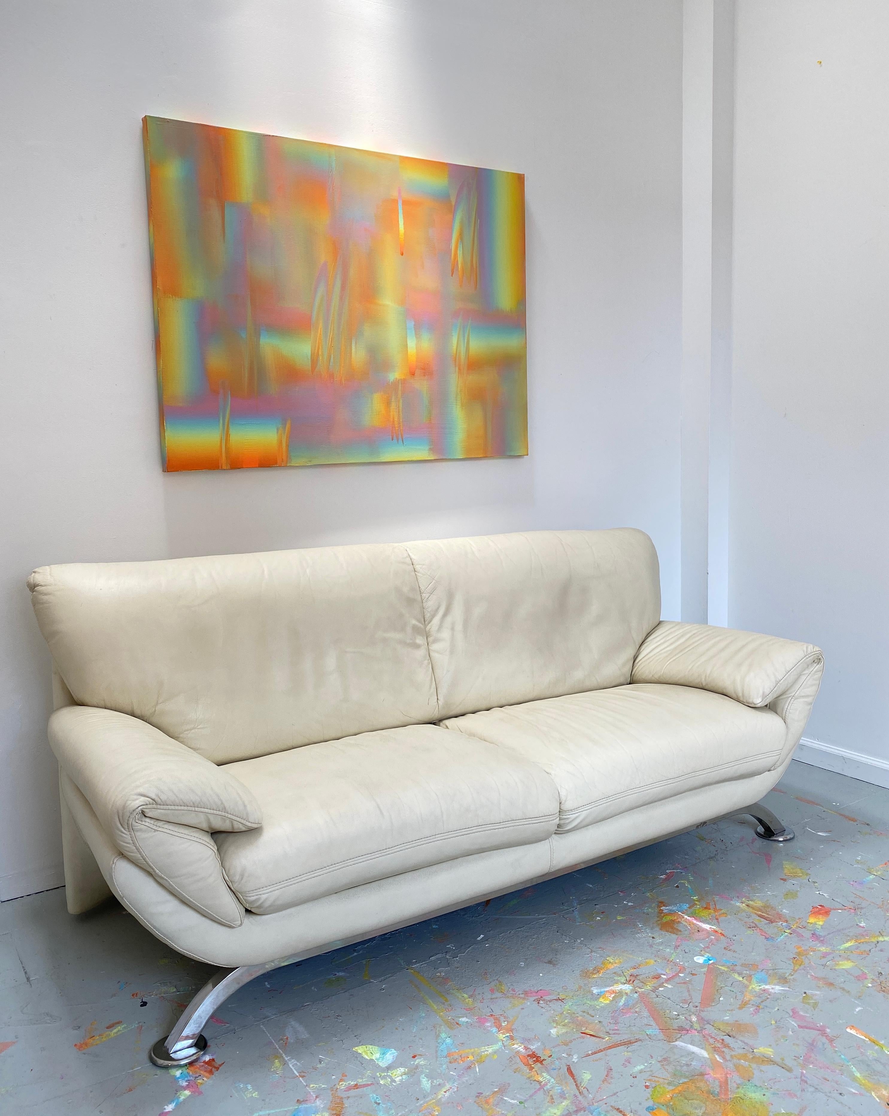 Holographisch 16 (Beige), Abstract Painting, von Claire Buckley