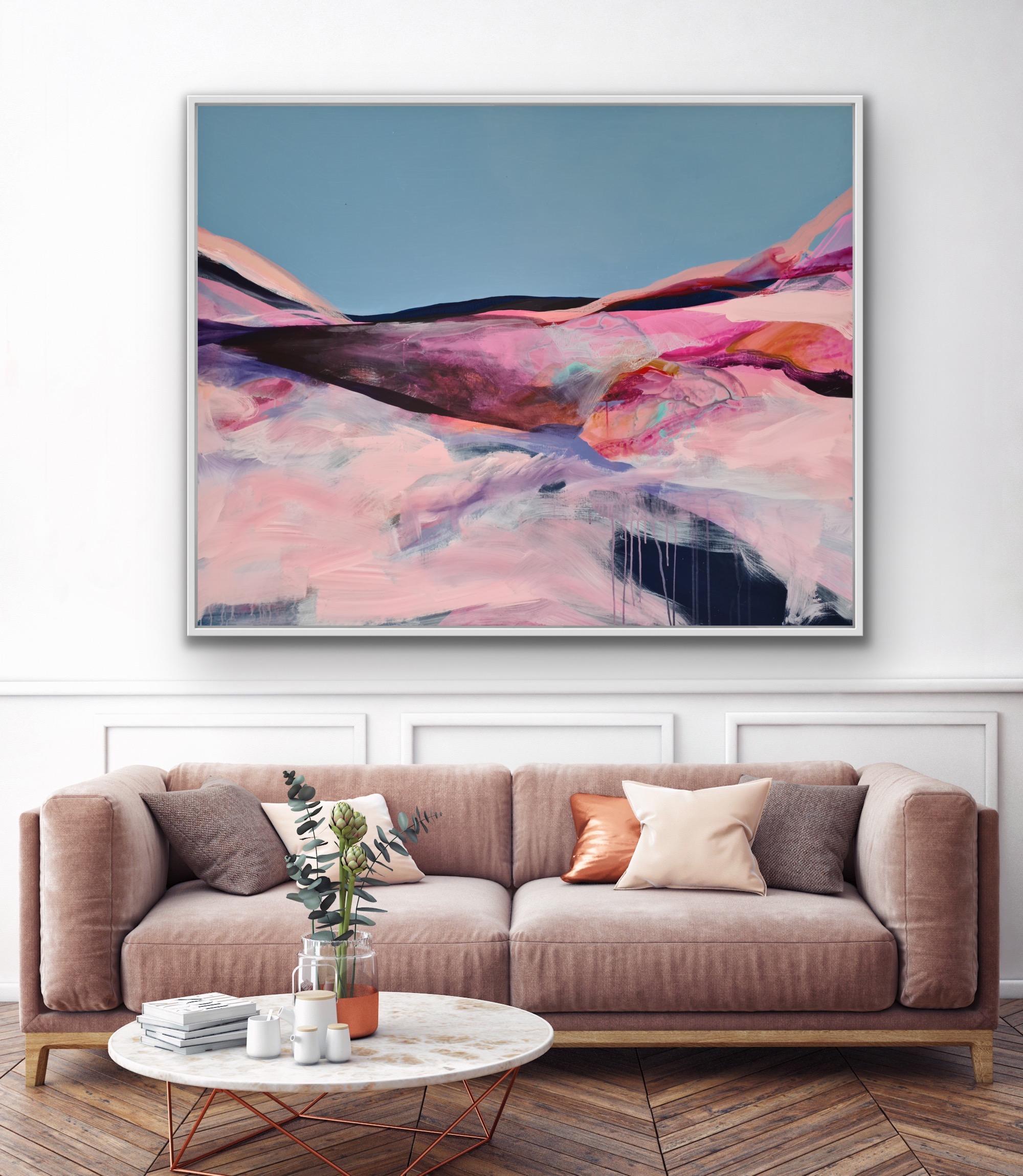 Dreamscape - Gray Abstract Painting by Claire Chandler