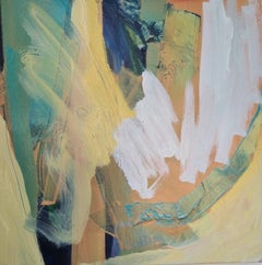 Claire Chandler, Feuilles jaunes, peinture abstraite originale, Art abordable