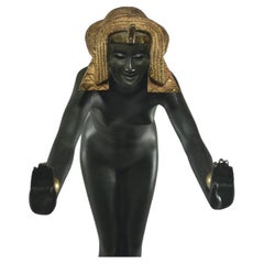 Claire Colinet Bronze Egyptian Dancer Rare Art Deco Sculpture Signed