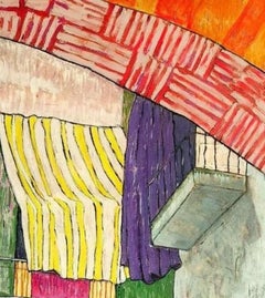 Large Colourful Abstracted Exotic Figurative Painting "Sisterhood"