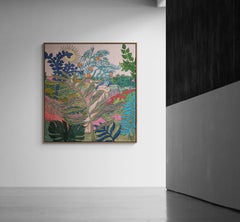 Pintura figurativa impresionista exótica de gran colorido "Feu de Paille"