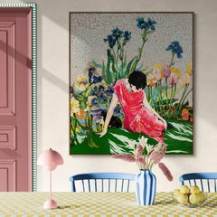 Pintura figurativa impresionista exótica de gran colorido "Hipnosis"