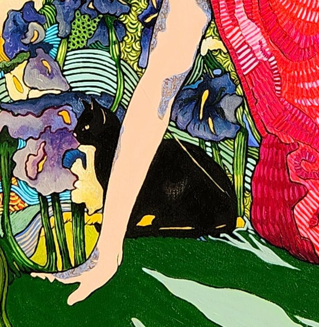 Grande peinture impressionniste figurative exotique et colorée 