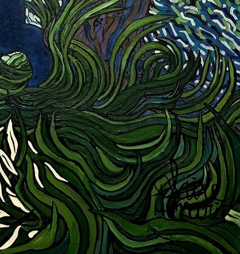 Large Colourful Exotic Impressionistic Figurative Painting 