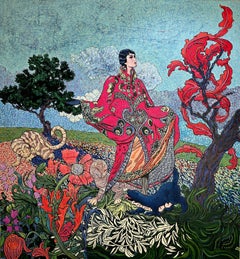 Large Colourful Exotic Impressionistic Figurative Painting "Ivresse"