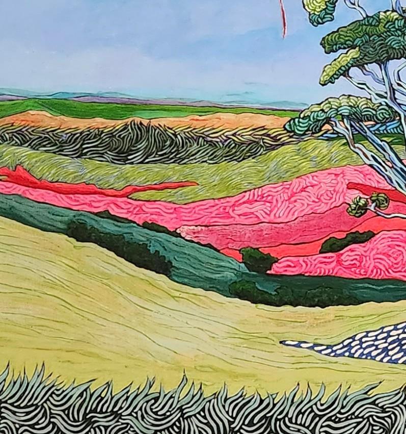 Large Colourful Exotic Impressionistic Landscape Painting 