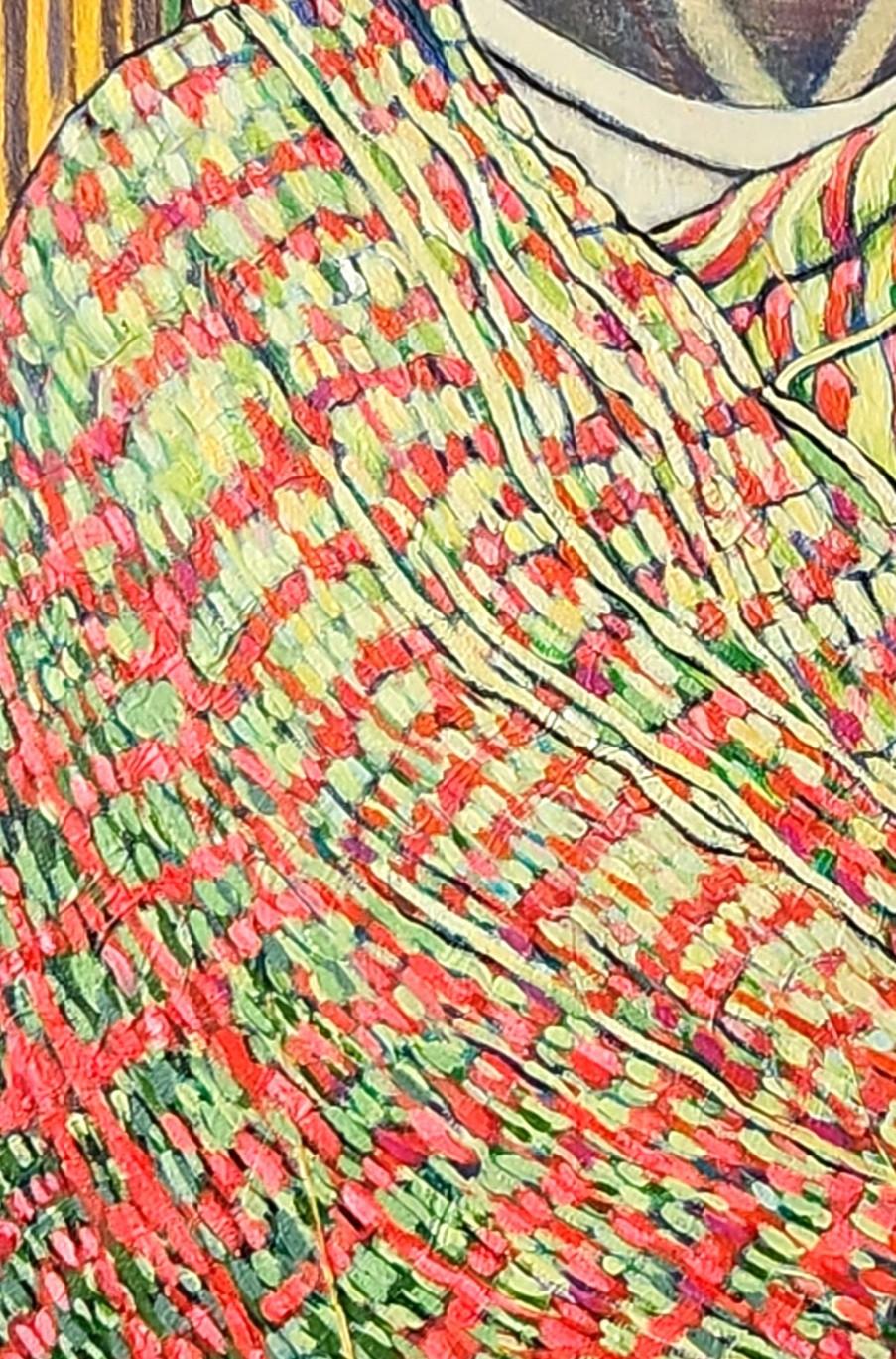 Large Colourful Exotic Impressionistic Portrait Painting 