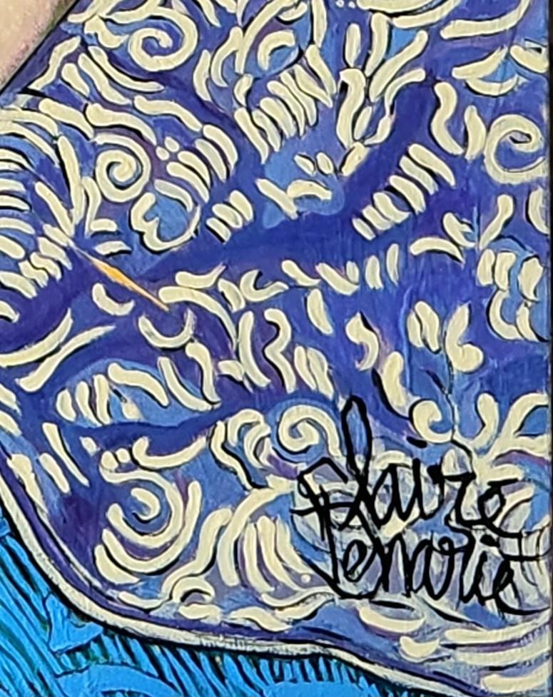 Large Colourful Exotic Impressionistic Portrait Painting 