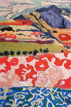 Large Colourful Exotic Landscape Painting "Pamushana"