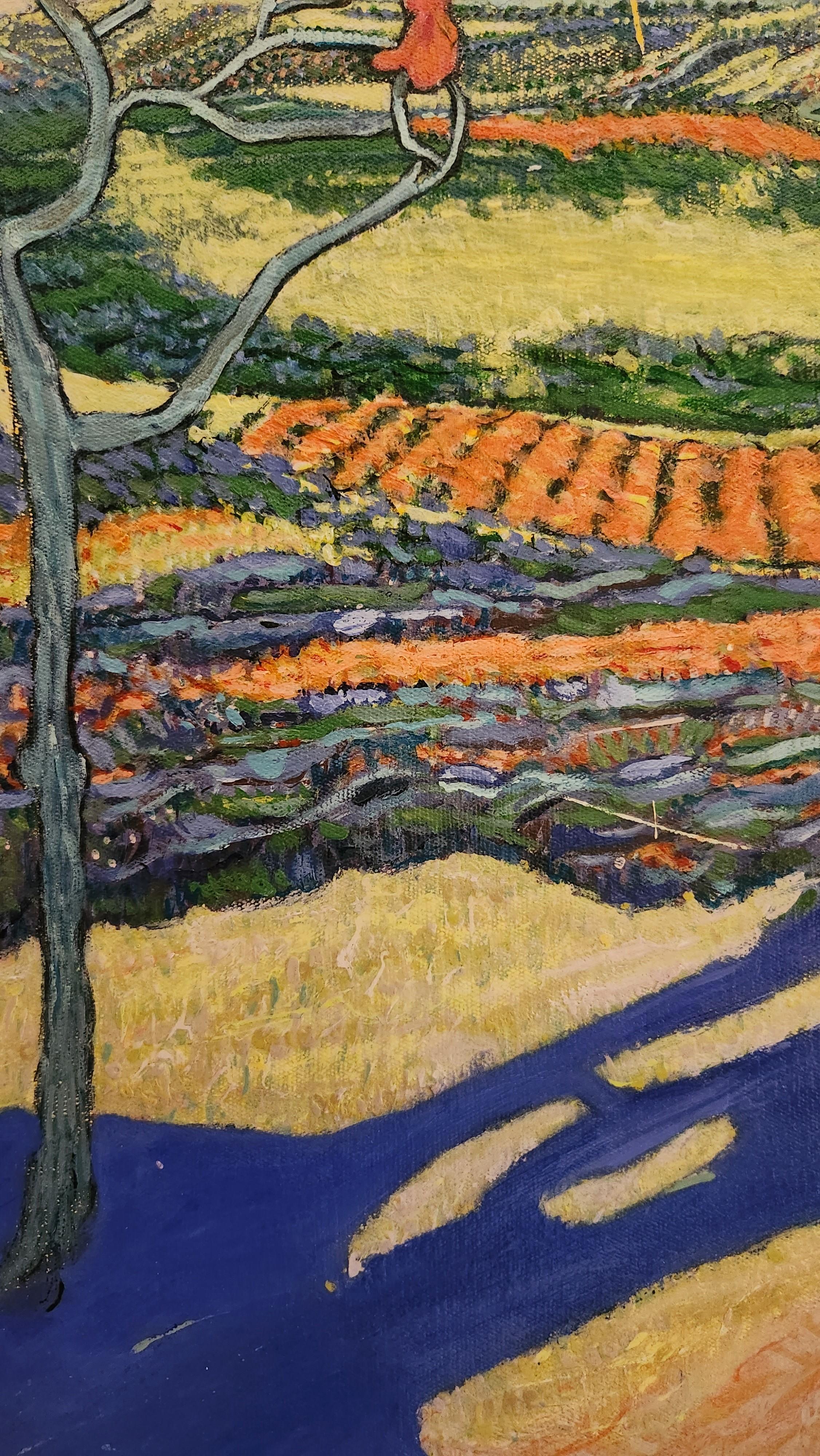 Quadro di paesaggio esotico di grandi dimensioni 