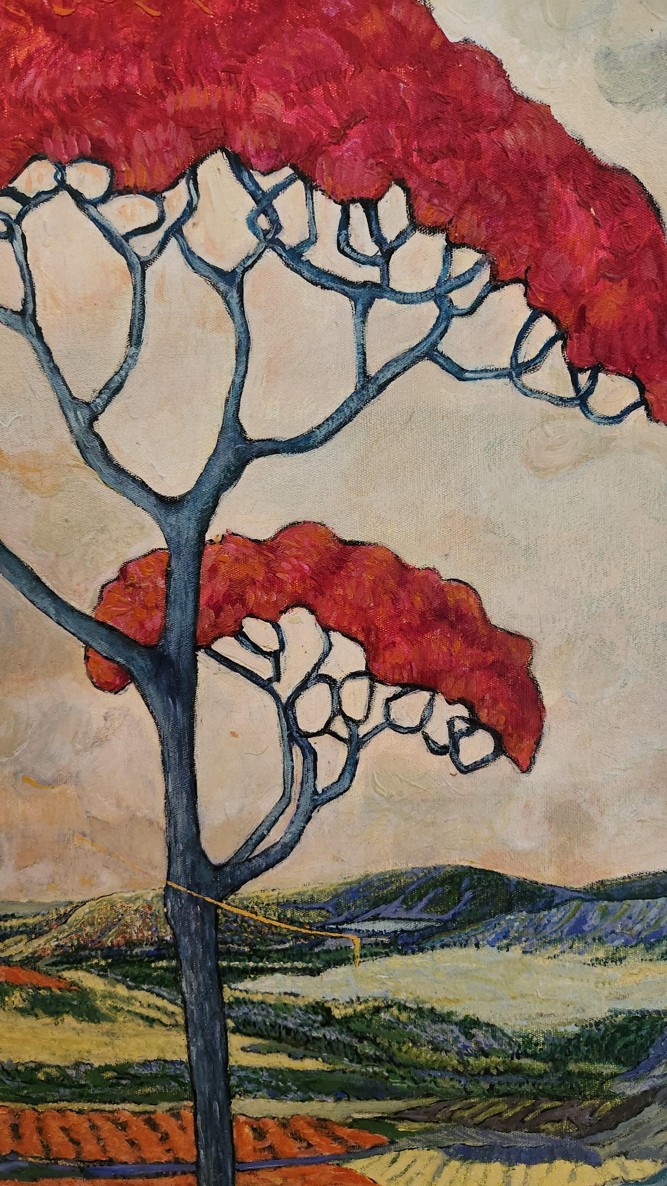 Quadro di paesaggio esotico di grandi dimensioni 