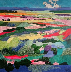 Grande peinture de paysage exotique colorée Tosca