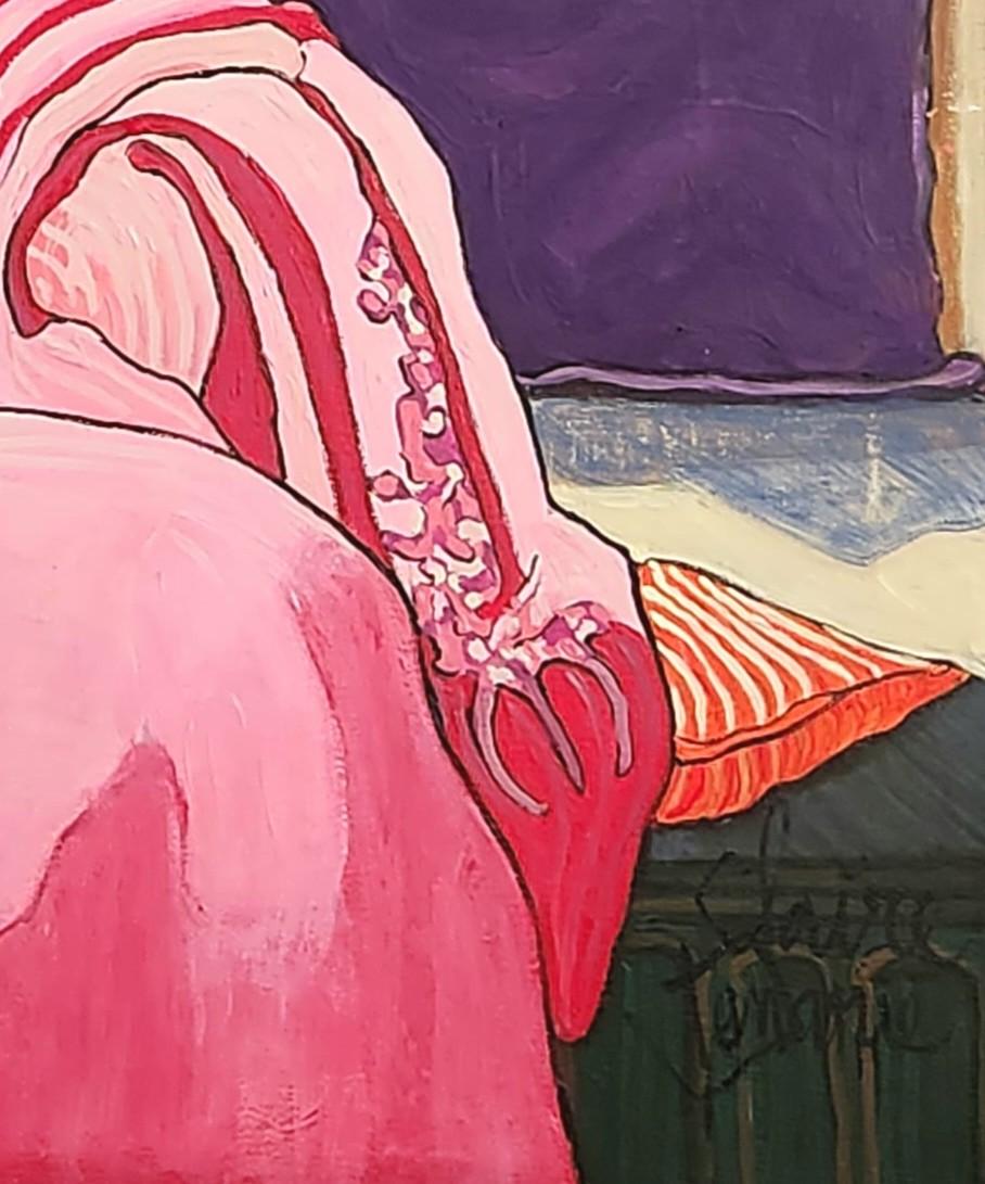 Large Colourful Impressionistic Exotic Interior Painting 