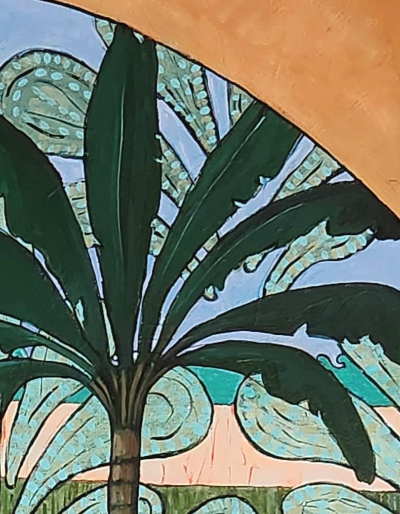 Large Colourful Impressionistic Exotic Interior Painting 